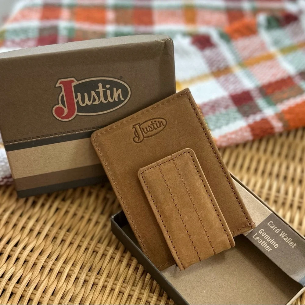 Justin Boots Multicolor Striped Leather Card Holder